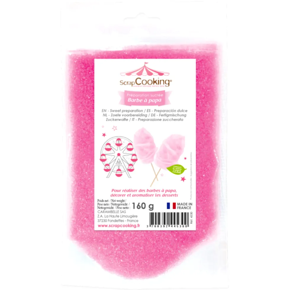 Algodón de Azúcar Rosa Sabor Fresa 160 gr - Scrapcooking