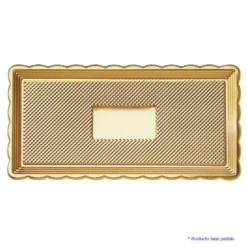 Bandeja Rectangular Dorada PVC 15 x 40 cm - 100 uds