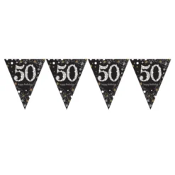 Banderín 50 Años Gold Sparkling 4 metros