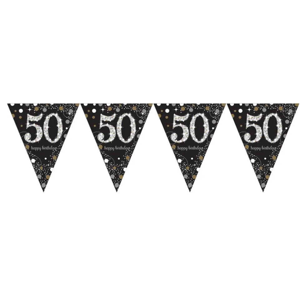 Banderín 50 Años Gold Sparkling 4 metros