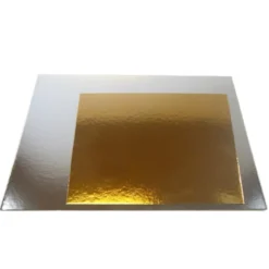Base Cuadrada para Tartas Plata/Oro 25 cm (3 uds)