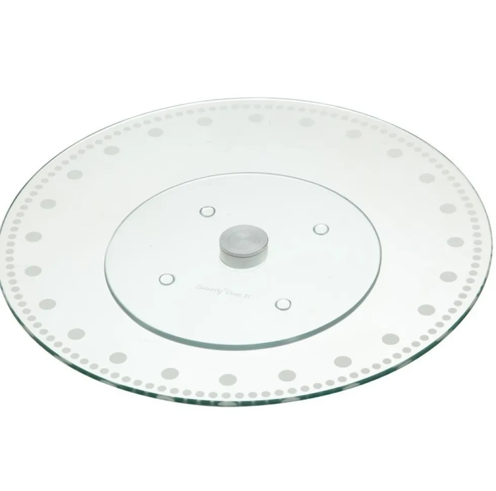 Base giratoria de Cristal para decorar y presentar tartas 30 cm