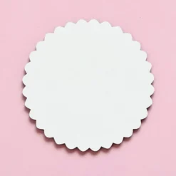 Base Redonda Blanca de Madera Ondas 2 ud 30 cm