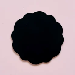 Base Redonda Negra de Madera Ondas Wave 2 ud 15 cm