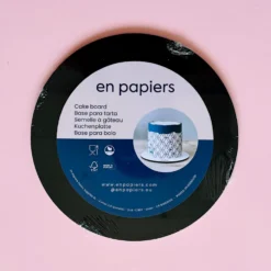 Base Redonda Negra de Madera 2 ud 25 cm