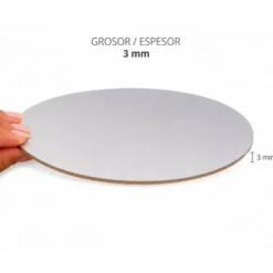 Base Rígida Redonda Plata Mate 30 cm x 3 mm