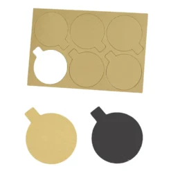 Bases de cartón oro/negro 8 cm (12 uds)