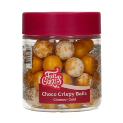 Bolas Crujientes de Chocolate Glamour Gold 130 gr - Funcakes