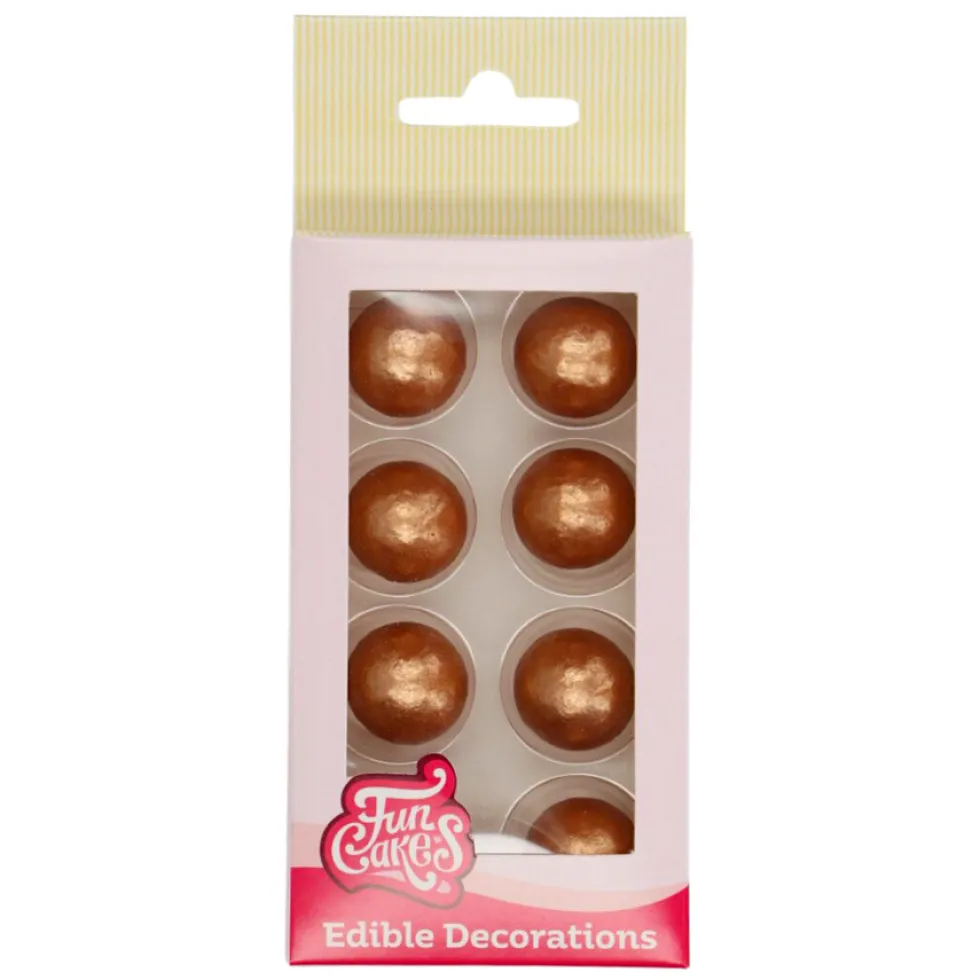 Bolas de Chocolate Bronce / Oro 8 ud Funcakes