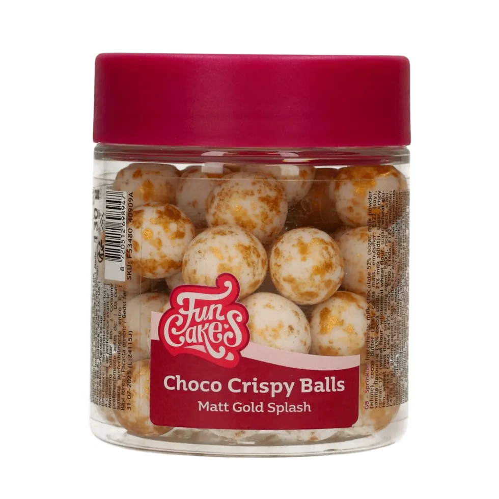Bolas Crujientes de Chocolate Matt Gold Splash 130 gr - Funcakes