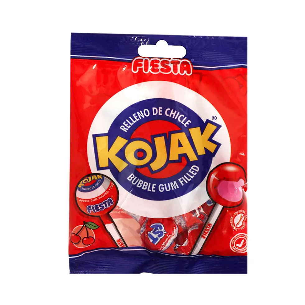 Bolsa Caramelo con Palo Relleno de Chicle Cereza 7 ud