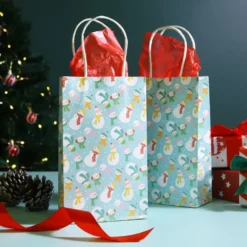 Bolsas de Papel para Dulces Muñeco de Nieve 4 ud
