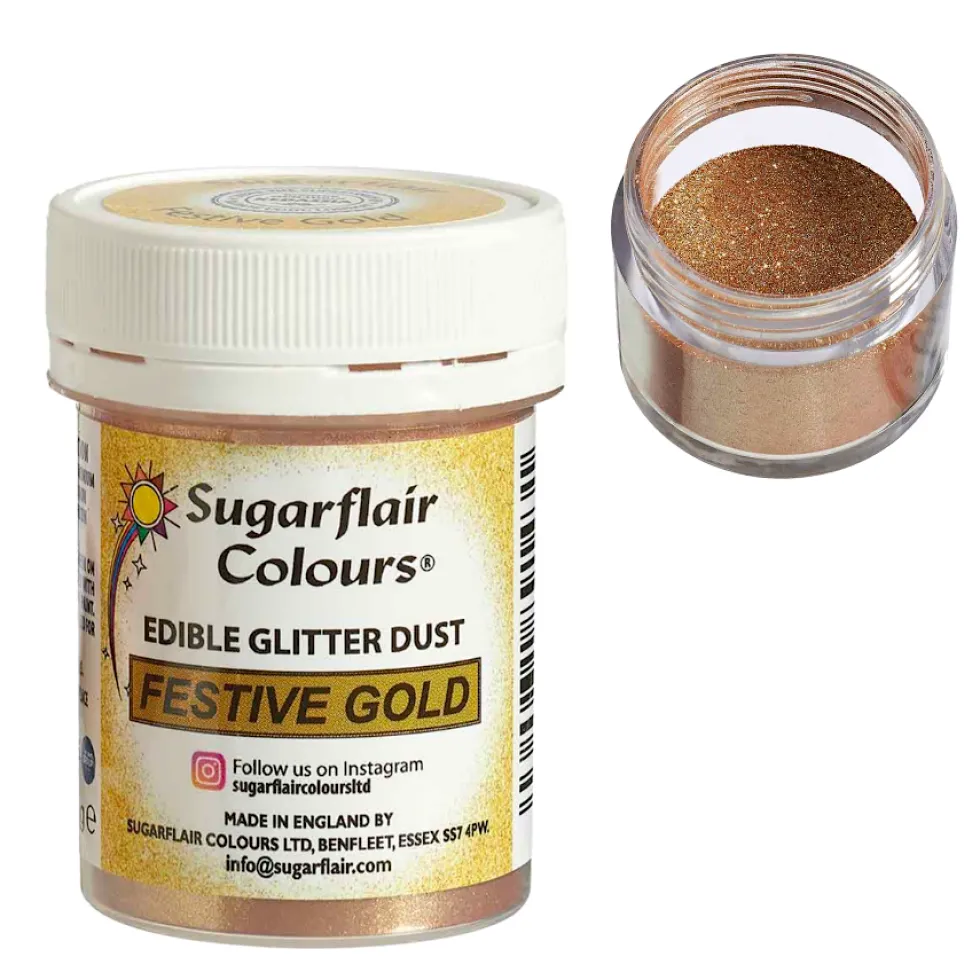 Brillo Comestible Oro Festivo 10 gr - Sugarflair