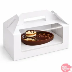 Caja Blanca con Ventana para Huevo de Pascua con Base Ajustable