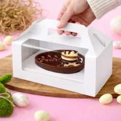 Caja Blanca con Ventana para Huevo de Pascua con Base Ajustable