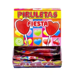 Caja de Piruletas Corazón Cereza 20 ud - Fiesta