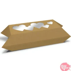 Caja para Dulces Kraft con Ventana Corazones 14 cm