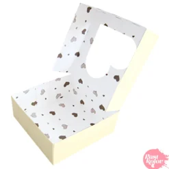 Caja para Galletas con Corazones - color Champagne 14 cm