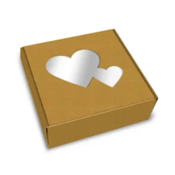 Caja para Galletas Kraft con Corazones 10 cm