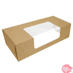 Caja para Galletas Kraft con Ventana 18 x 9 cm