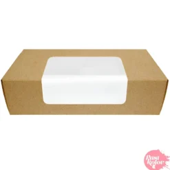 Caja para Galletas Kraft con Ventana 18 x 9 cm