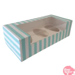 Caja para 3 Mini Huevos de Pascua - Blanca y Azul