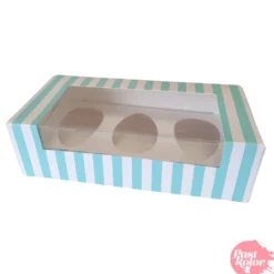 Caja para 3 Mini Huevos de Pascua - Blanca y Azul