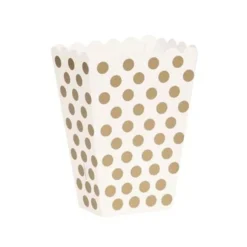 Cajas para Palomitas Lunares Dorados 8 ud