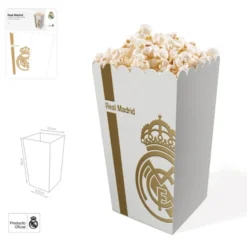Cajas de Palomitas Real Madrid Escudo Oro 3 ud