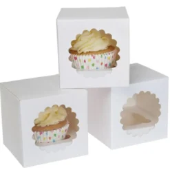 Cajas para 1 Cupcake Blanca 3 ud