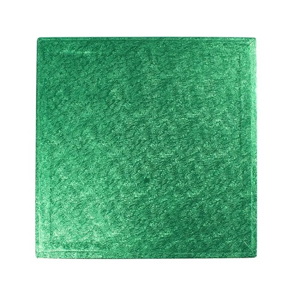 Cake Drum Cuadrado Verde Metalizado 30 cm x 1,2 cm