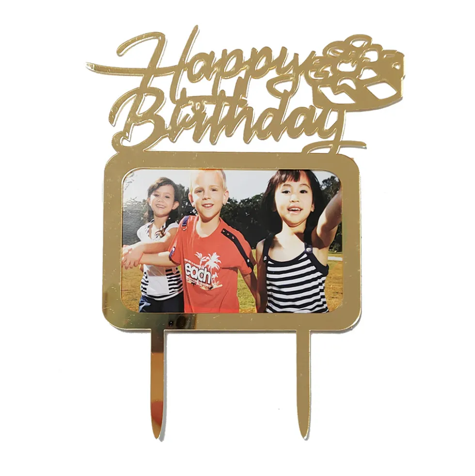 Cake Topper con Foto Happy Birthday
