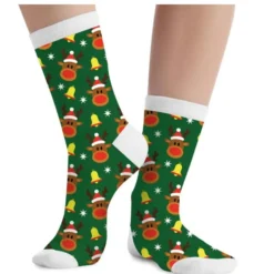 Calcetines Navideños Infantiles – Reno y Campanas
