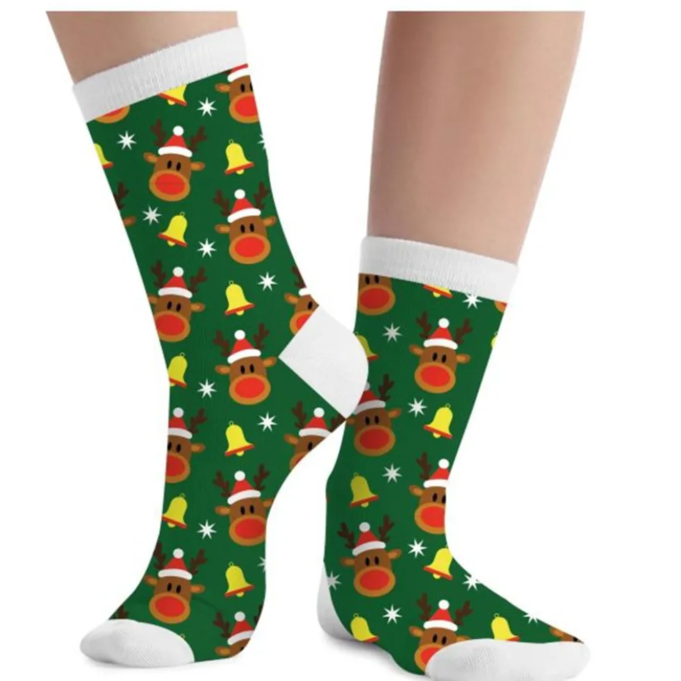 Calcetines Navideños Infantiles – Reno y Campanas