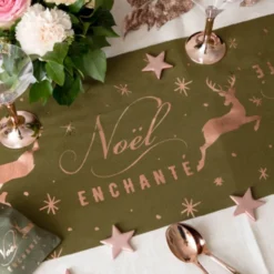 Camino de Mesa Navidad Encantada Khaki 3 mt