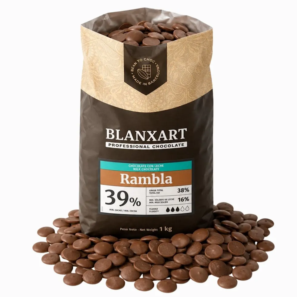 Cobertura de Chocolate con Leche Rambla 39 % - 1 Kg - Blanxart