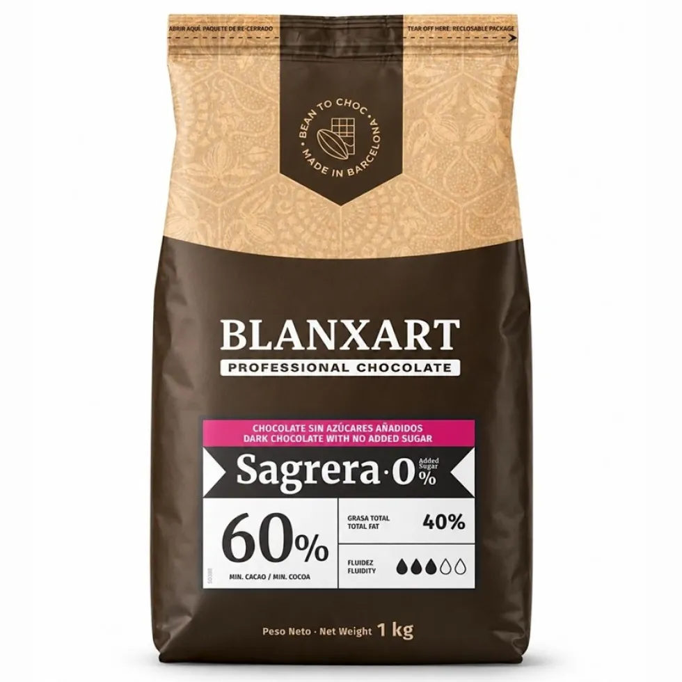 Cobertura de Chocolate Negro Sin Azúcar Añadido 1 kg - Blanxart