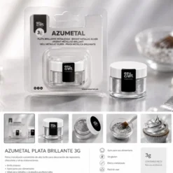 Colorante en Polvo Plata Brillante Metálica 3 gr - Azucren