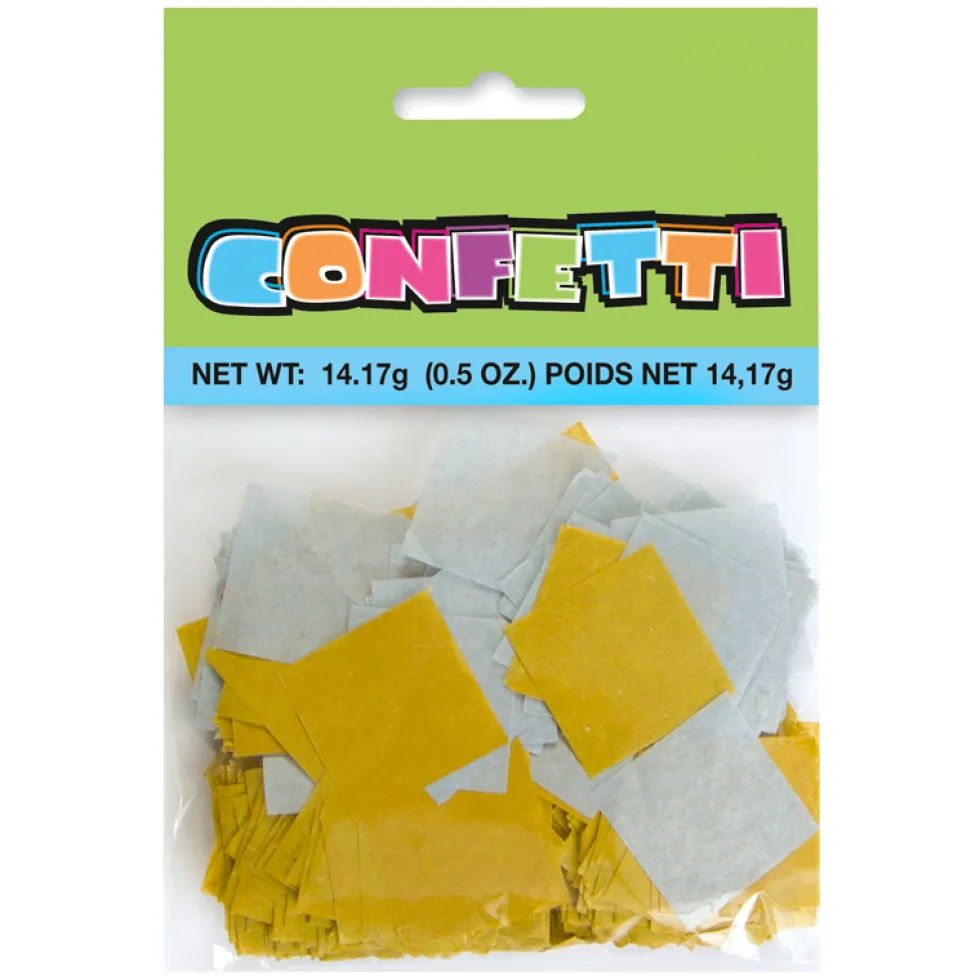 Confetti Cuadrado Color Dorado y Plateado