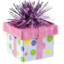 Contrapeso para Globos Rosa con forma de Regalo