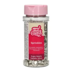 Corazones de Azúcar Color Plata 80 gr
