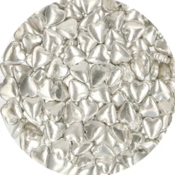 Corazones de Azúcar Color Plata 80 gr