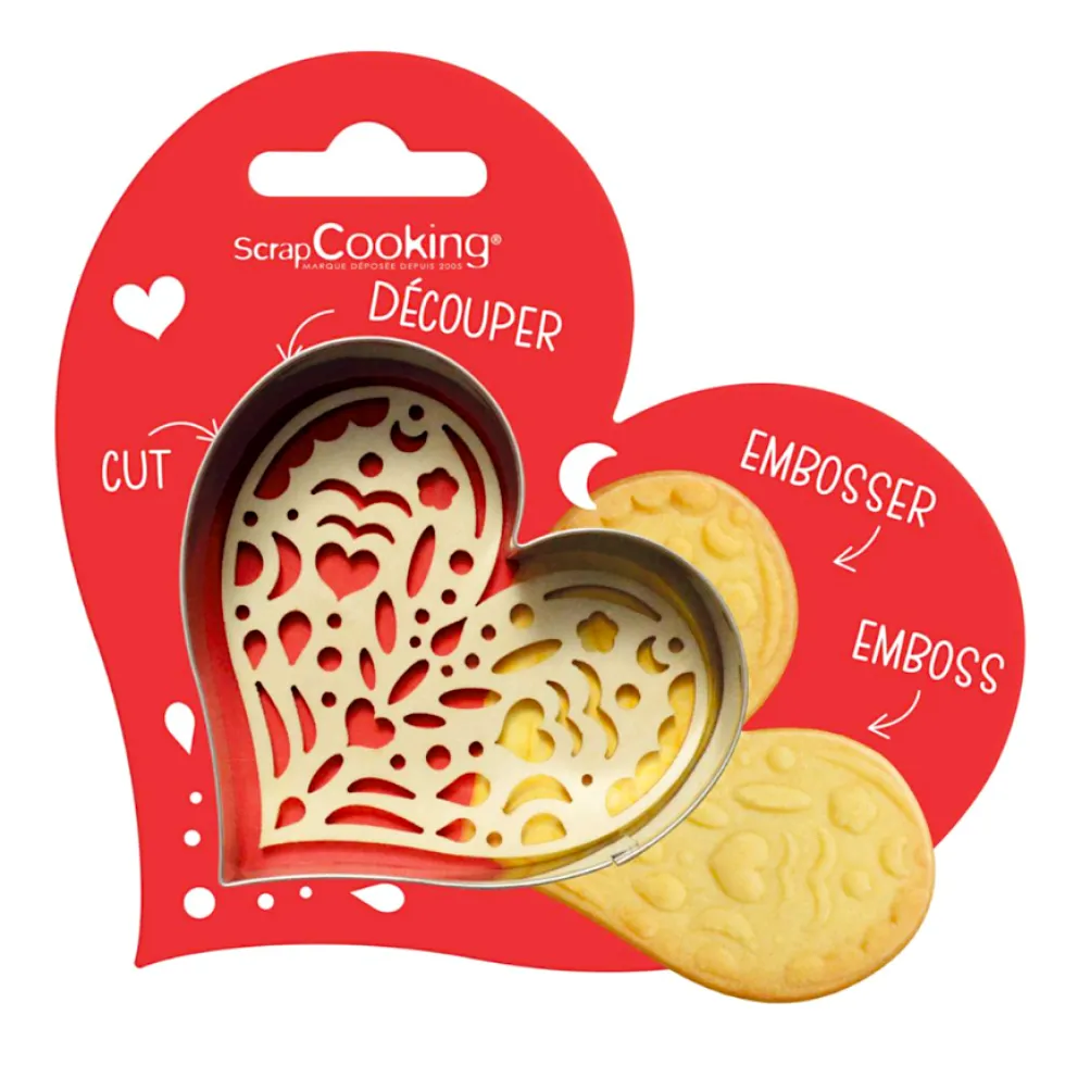 Cortador + Sello para Galletas Corazón - Scrapcooking