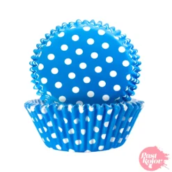 Cápsulas Cupcake Azules con Lunares - 24 Ud