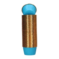 Cápsulas Cupcakes Azul con Borde Dorado - 50 uds