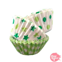 Cápsulas Mini Cupcake Estampado Verde - 60 Unidades