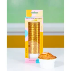 Cápsulas para Hornear Blanco y Oro 50 ud