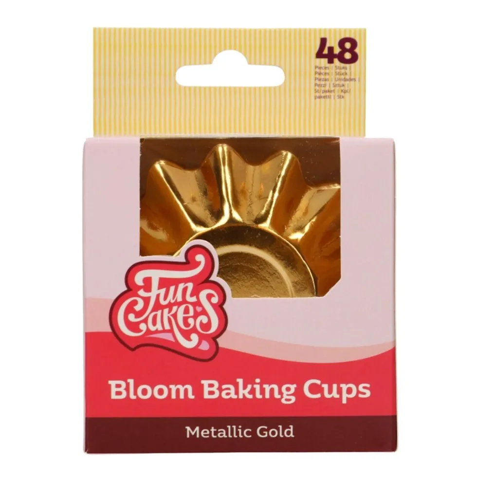 Cápsulas Cupcakes Bloom Oro Metálico 48 ud - Funcakes