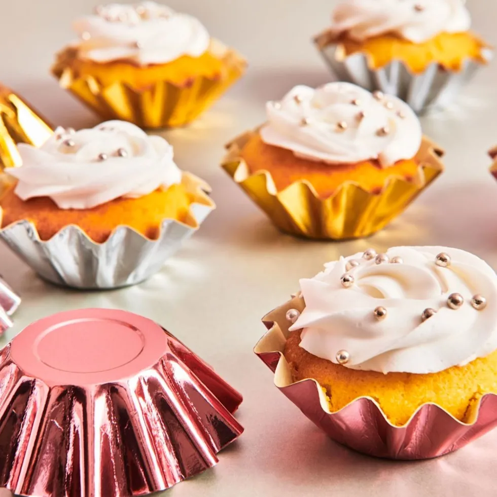 Cápsulas Cupcakes Bloom Oro Metálico 48 ud - Funcakes