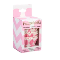 Cápsulas para Cupcakes Chevron y Lunares Rosas